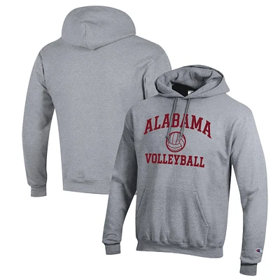 Men's Champion Heather Gray Alabama Crimson Tide Volleyball Icon Powerblend Pullover Hoodie
