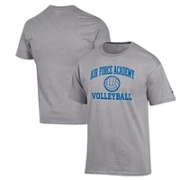 Men's Champion Heather Gray Air Force Falcons Volleyball Icon Powerblend T-Shirt