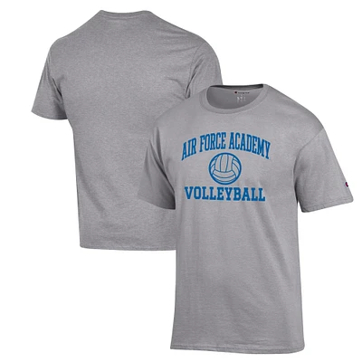 Men's Champion Heather Gray Air Force Falcons Volleyball Icon Powerblend T-Shirt