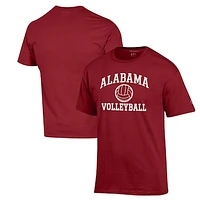 Men's Champion Crimson Alabama Tide Volleyball Icon Powerblend T-Shirt