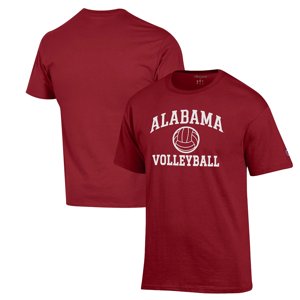 Men's Champion Crimson Alabama Tide Volleyball Icon Powerblend T-Shirt
