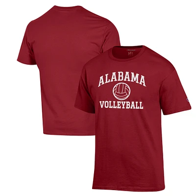 Men's Champion Crimson Alabama Tide Volleyball Icon Powerblend T-Shirt