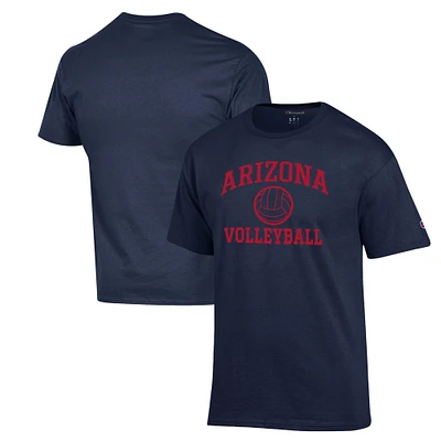 Men's Champion Navy Arizona Wildcats Volleyball Icon Powerblend T-Shirt