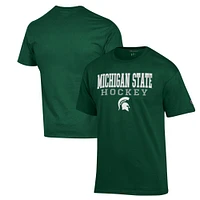 Men's Champion Green Michigan State Spartans Stack Logo Hockey Powerblend T-Shirt