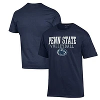 Men's Champion Navy Penn State Nittany Lions Stack Logo Volleyball Powerblend T-Shirt