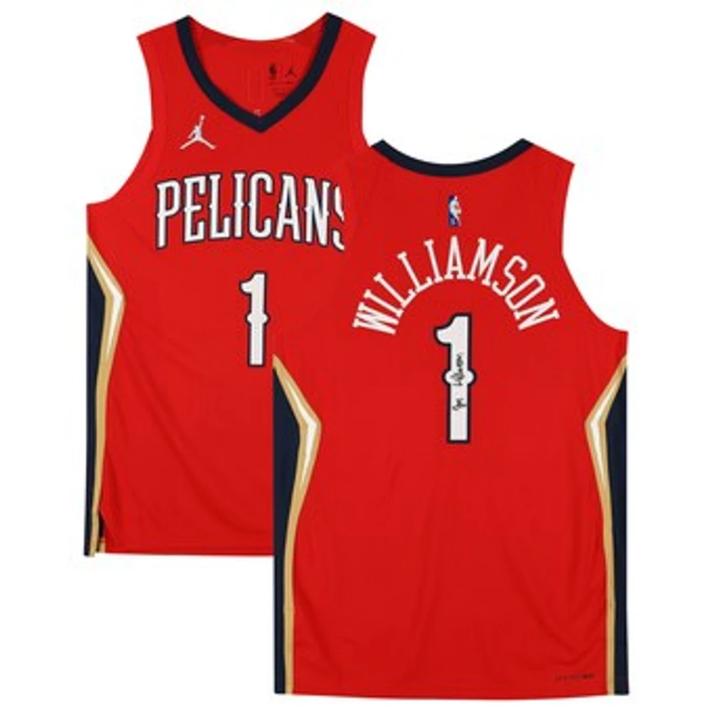 Zion Williamson Red New Orleans Pelicans Autographed Jordan Brand Authentic Jersey