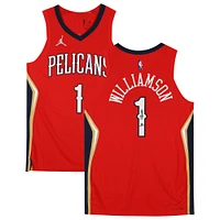 Zion Williamson Red New Orleans Pelicans Autographed Jordan Brand Authentic Jersey