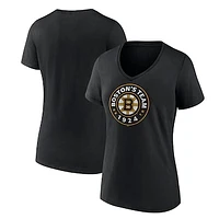 Women's Black Boston Bruins Represent V-Neck T-Shirt