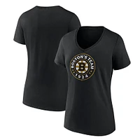 Women's Black Boston Bruins Represent V-Neck T-Shirt