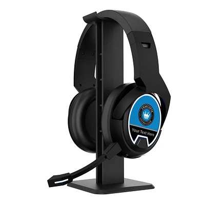 Charlotte FC Personalized Stripe Wireless Gaming Bluetooth Headphones & Stand