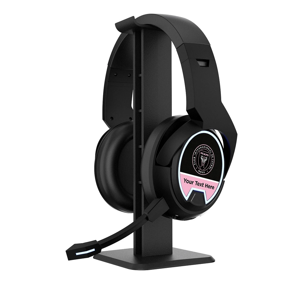 Inter Miami CF Personalized Stripe Wireless Gaming Bluetooth Headphones & Stand