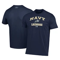 Men's Under Armour Navy Navy Midshipmen Lacrosse Arch Over Performance T-Shirt