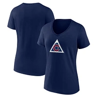 Women's Navy Colorado Avalanche Alternate Logo V-Neck T-Shirt