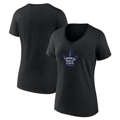 Women's Black Toronto Maple Leafs Alternate Logo V-Neck T-Shirt