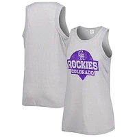 Women's Soft as a Grape Gray Colorado Rockies Tri-Blend Tank Top