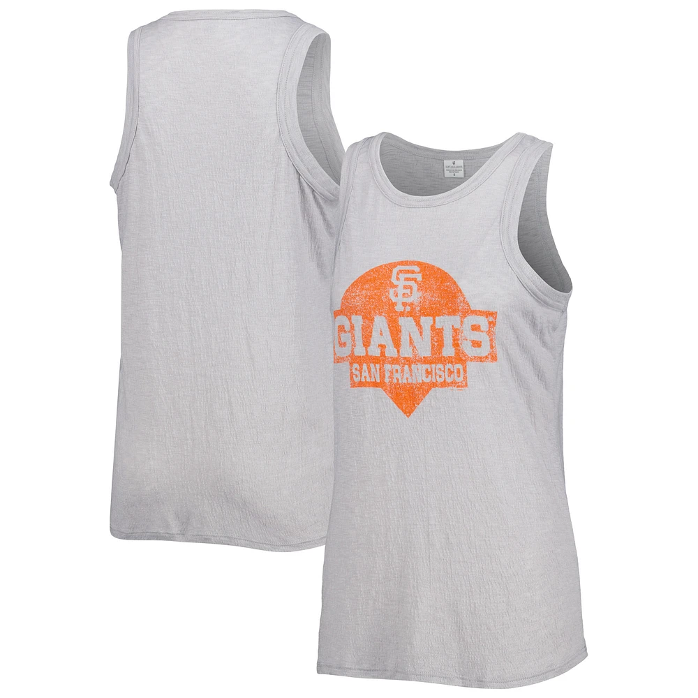 Women's Soft as a Grape Gray San Francisco Giants Tri-Blend Tank Top