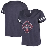 Women's Soft as a Grape Navy Boston Red Sox Plus Size V-Neck Jersey T-Shirt