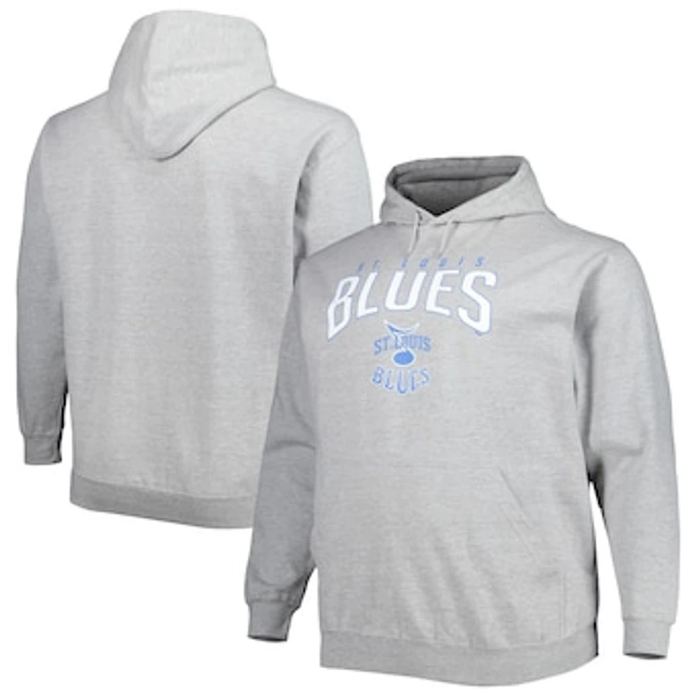 Men's Fanatics Heather Gray St. Louis Blues Special Edition 2.0 Big & Tall Wordmark Pullover Hoodie