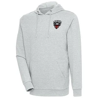 Men's Antigua Heather Gray D.C. United Logo Action Pullover Hoodie