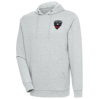 Men's Antigua Heather Gray D.C. United Logo Action Pullover Hoodie