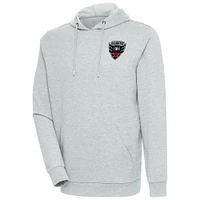 Men's Antigua Heather Gray D.C. United Logo Action Pullover Hoodie