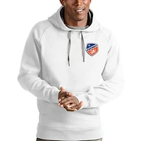 Men's Antigua White FC Cincinnati Logo Victory Pullover Hoodie