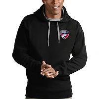 Men's Antigua Black FC Dallas Logo Victory Pullover Hoodie
