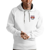 Men's Antigua White New York Red Bulls Logo Victory Pullover Hoodie