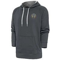 Men's Antigua Charcoal Philadelphia Union Logo Victory Pullover Hoodie