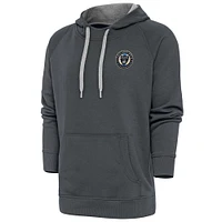 Men's Antigua Charcoal Philadelphia Union Logo Victory Pullover Hoodie