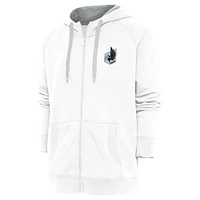 Men's Antigua White Minnesota United FC Logo Victory Full-Zip Hoodie