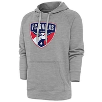 Men's Antigua Heather Gray FC Dallas Victory Pullover Hoodie