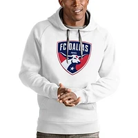 Men's Antigua White FC Dallas Victory Pullover Hoodie