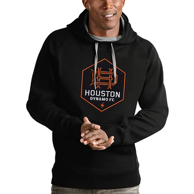 Men's Antigua Black Houston Dynamo FC Victory Pullover Hoodie