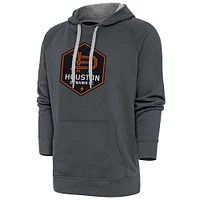 Men's Antigua Charcoal Houston Dynamo FC Victory Pullover Hoodie