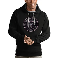 Men's Antigua Black Inter Miami CF Victory Pullover Hoodie
