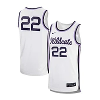 Men's Nike #22 White Kansas State Wildcats Replica Basketball Jersey