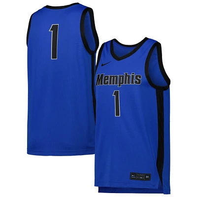 Men's Nike #1 Blue Memphis Tigers Replica Basketball Jersey