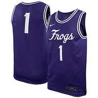 Men's Nike #1 Purple TCU Horned Frogs Team Replica Basketball Jersey