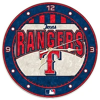 Texas Rangers Art-Glass Wall Clock