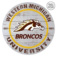 Western Michigan Broncos 20'' x 20'' Indoor/Outdoor Weathered Circle Sign