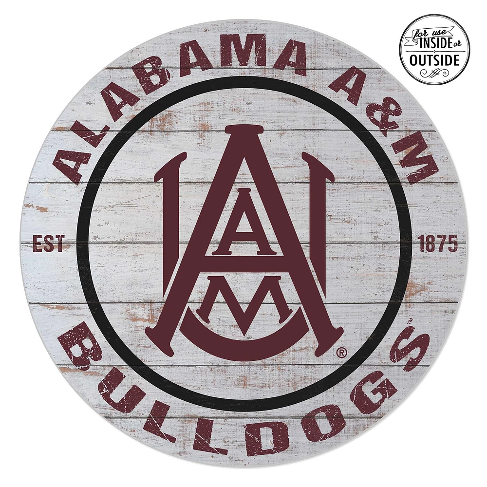 Alabama A&M Bulldogs 20'' x 20'' Indoor/Outdoor Weathered Circle Sign