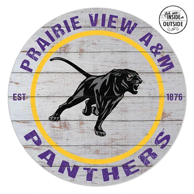 Prairie View A&M Panthers 20'' x 20'' Indoor/Outdoor Weathered Circle Sign
