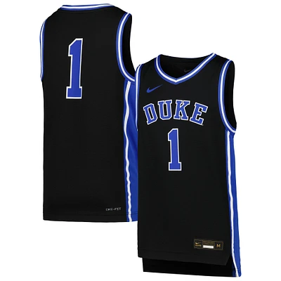 Youth Nike # 1 Black Duke Blue Devils Icon Replica Basketball Jersey