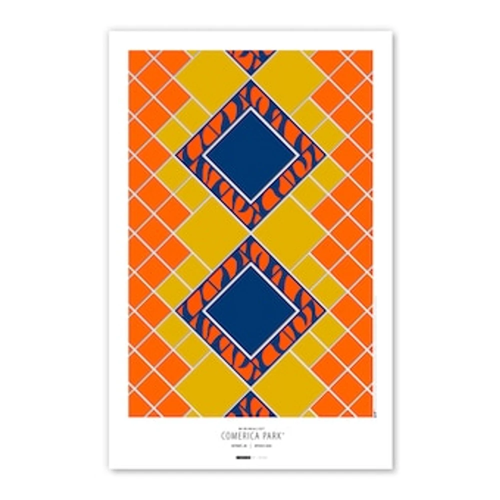 Detroit Tigers Comerica Park 11'' x 17'' Minimalist Stadium Poster Art Print