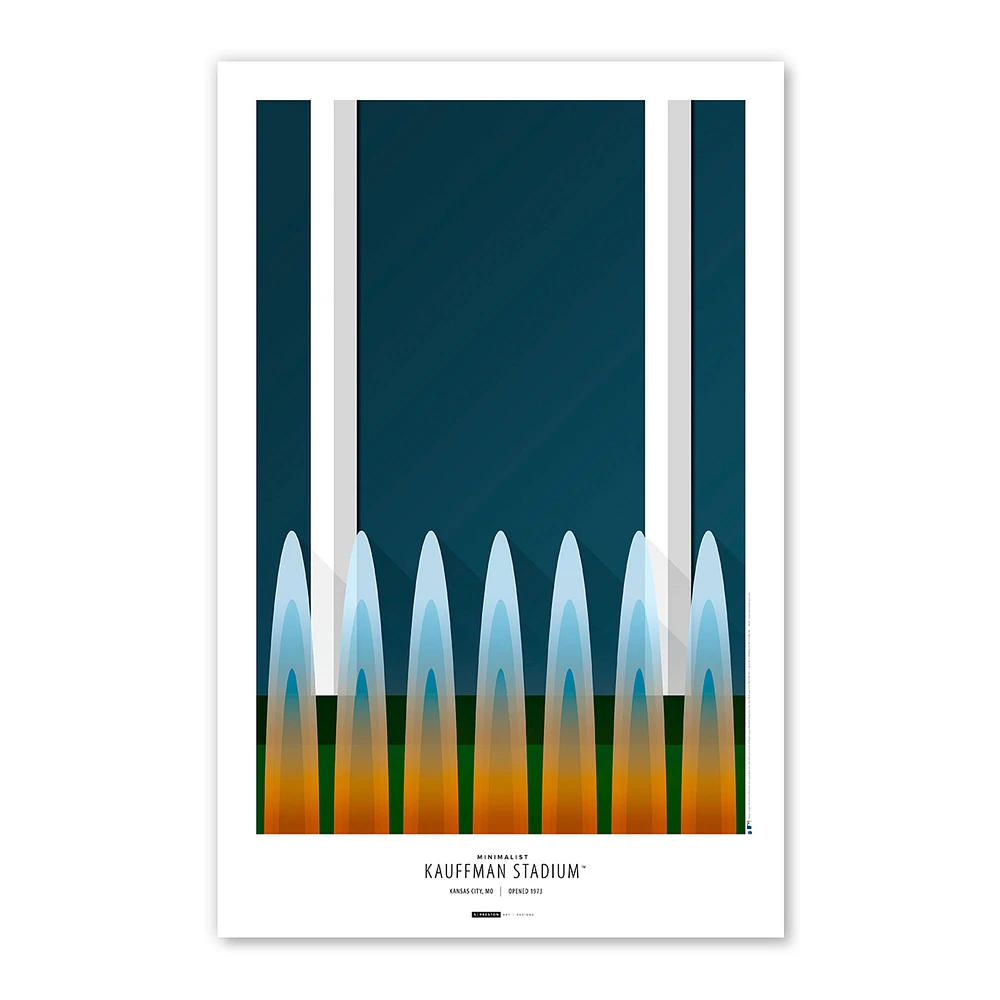 Kansas City Royals Kauffman Stadium 11'' x 17'' Fountain Minimalist Stadium Poster Art Print