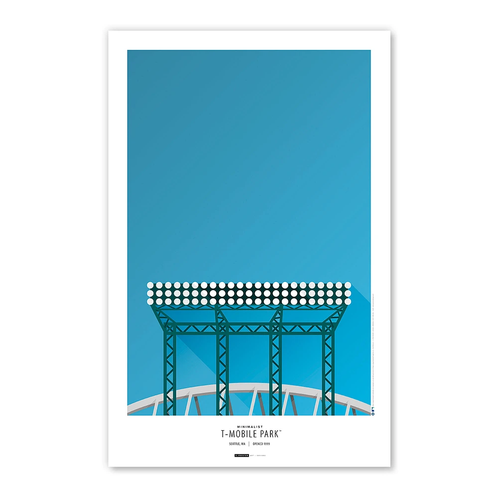 Seattle Mariners T-Mobile Park 11'' x 17'' Minimalist Stadium Poster Art Print