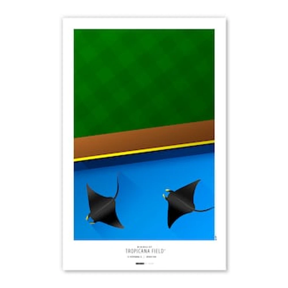 Tampa Bay Rays Tropicana Field 11'' x 17'' Minimalist Stadium Poster Art Print