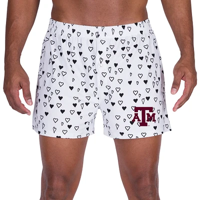Men's Concepts Sport White Texas A&M Aggies Epiphany Allover Print Knit Boxer Shorts