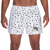 Men's Concepts Sport White Wake Forest Demon Deacons Epiphany Allover Print Knit Boxer Shorts